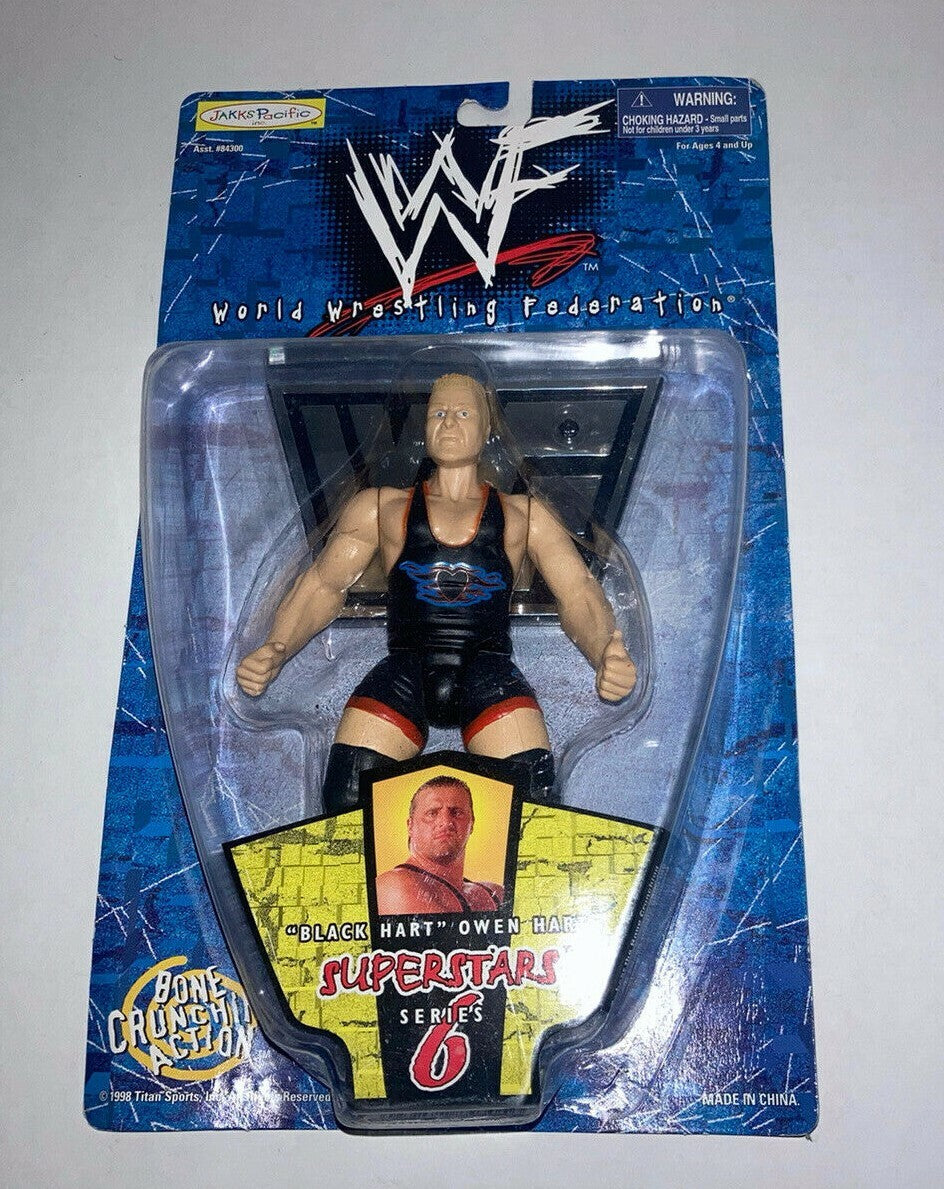 WWF Superstars Series 6 Owen Hart Action Figure WWE Black Hart